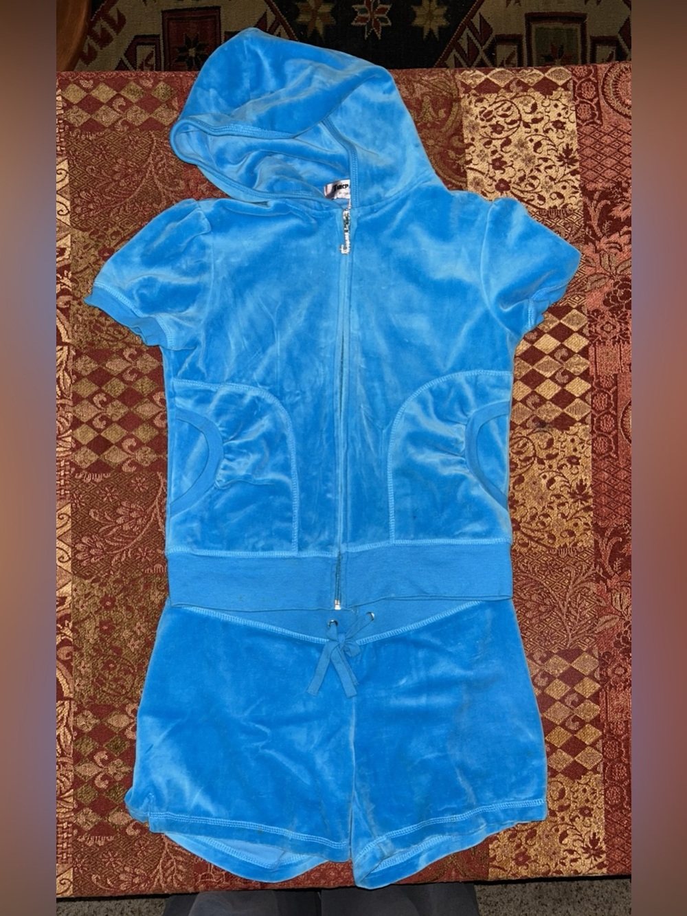 Juicy Velour Hooded Romper and Matching Shorts ~ Large